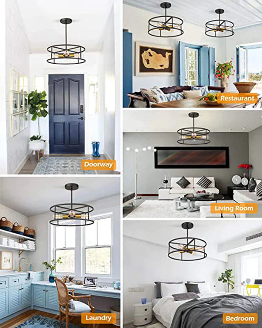 Vintage Industrial Wind Suction Top Lamp American Farmhouse Restaurant Bedroom Balcony Lamps Ceiling