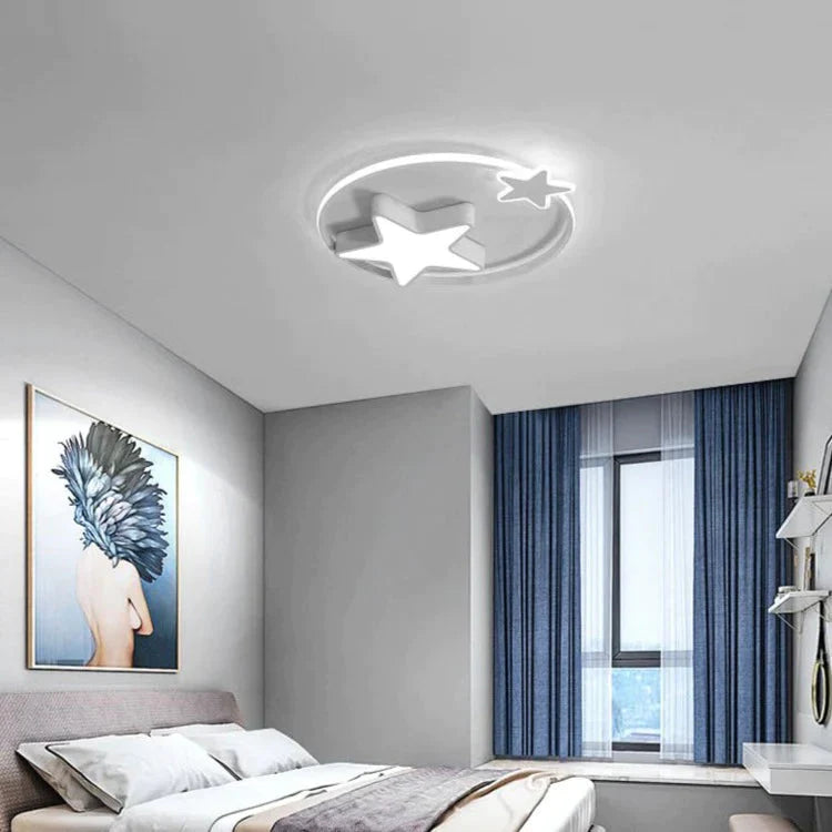 Children’s Room Lamp Bedroom Simple Modern Ceiling Nordic Cartoon Creative Star Moon