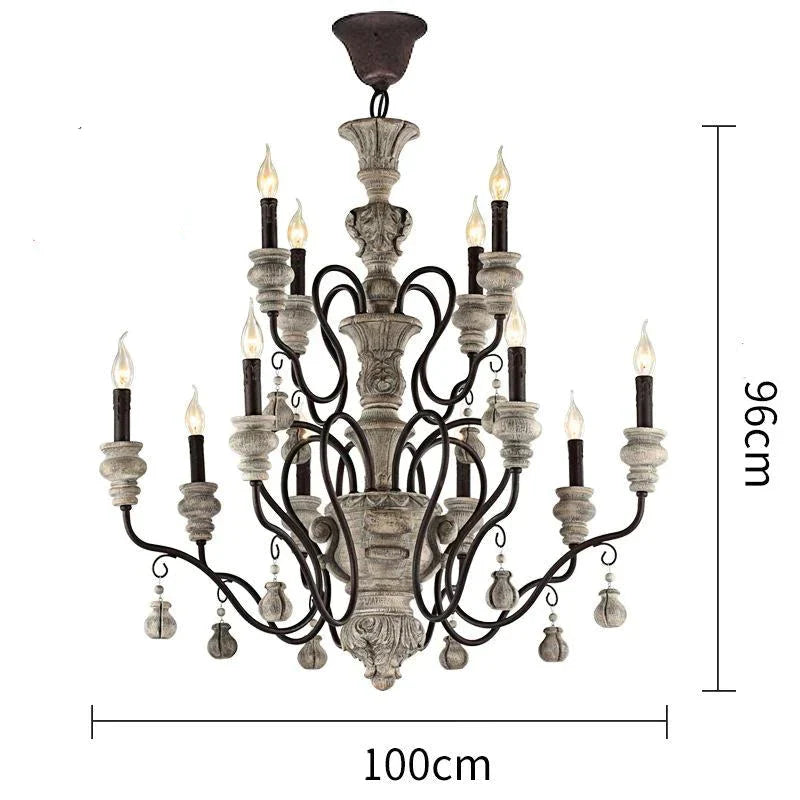 Nordic Country Retro Chandelier Nostalgic Living Room Restaurant Light In The Bedroom Wrought Iron