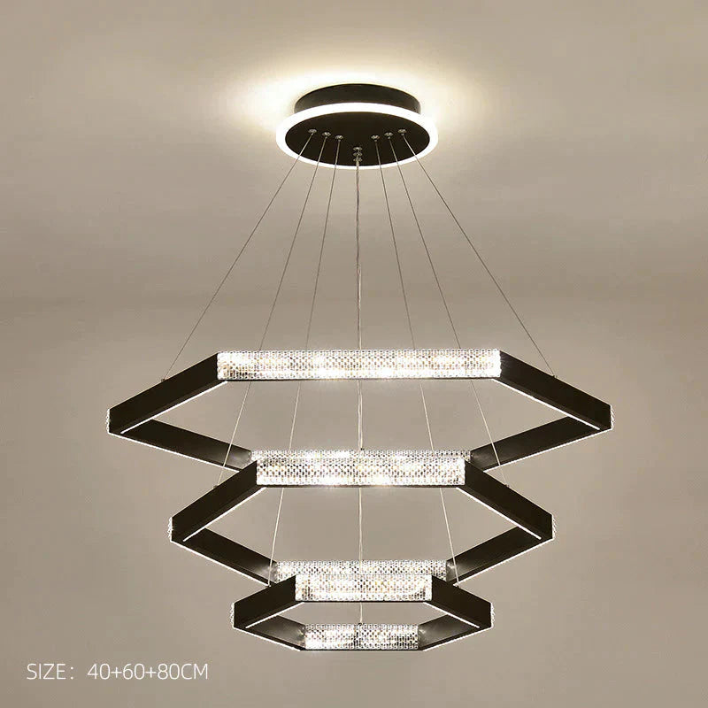 Simple Chandelier Living Room Lamp Black Creative Led Restaurant Nordic Personality Bar Bedroom