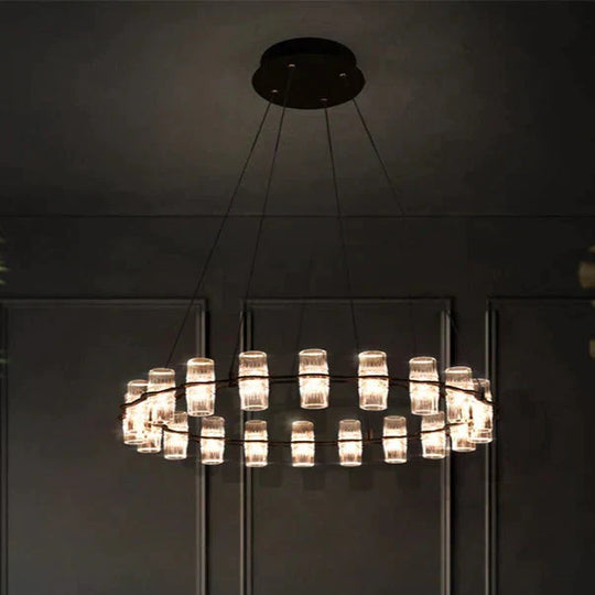 Modern Bedroom Living Room Dining Lamp Creative Personality Simple Ring Chandelier Pendant