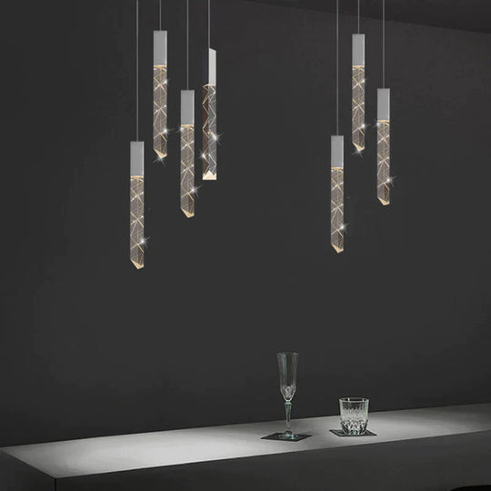 Staircase Chandelier Light Luxury Nordic Strip Restaurant Bar Living Room Empty Thermocline Rotary