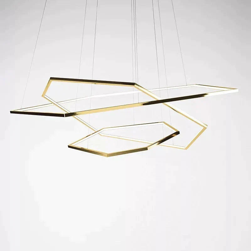 Led Chandelier Restaurant Living Room Creative Designer Model Stainless Steel Pendant