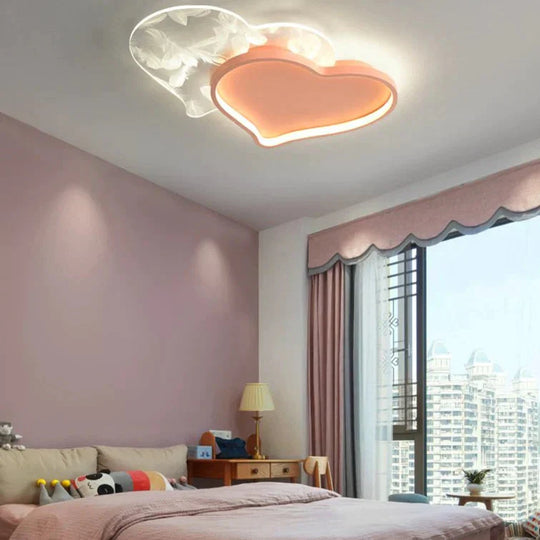 Simple Modern Warm And Romantic Bedroom Nordic Creative Personality Feather Loving Room Ceiling Lamp