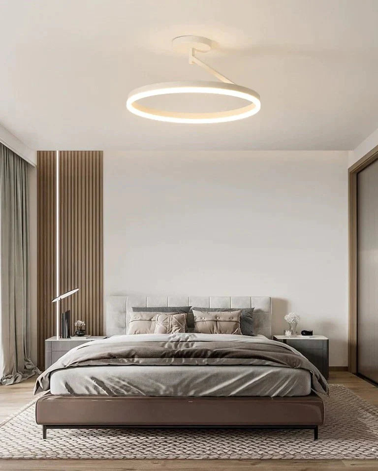 Black And White Led Ceiling Lamp Bedroom Modern Simple Living Room Net Red Round