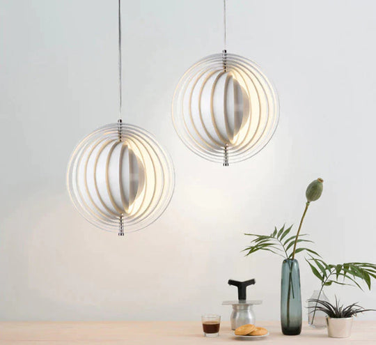 Rotary Moon Chandelier Living Room Bedroom Dining Lamps Wrought Iron Pendant