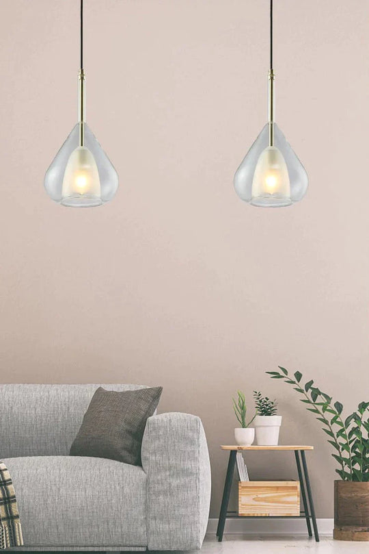 Indoor Glass Chandelier Crystal Lamp Single Head Iron Pendant