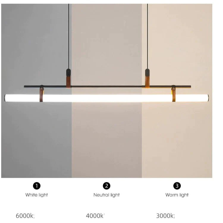 Nordic Simple Restaurant Lamp Living Room Cafe Chandelier Office Desk Bar Acrylic Led Strip Pendant