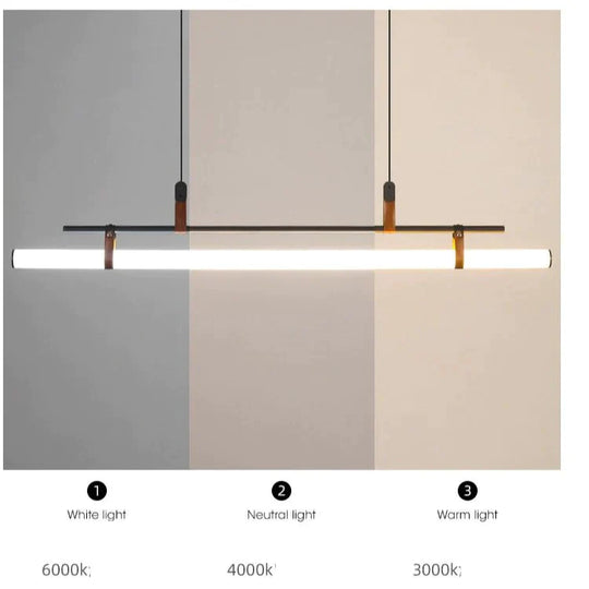 Nordic Simple Restaurant Lamp Living Room Cafe Chandelier Office Desk Bar Acrylic Led Strip Pendant