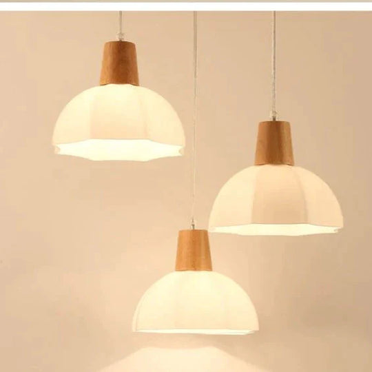 Nordic Restaurant Small Chandelier Solid Wood Creative Personality Single Head Three Bedside Bar