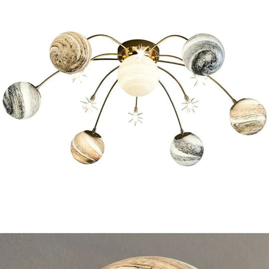 Creative Wandering Earth Sky Star Bedroom Lamp Space Planet Moon Living Room Warm Ceiling