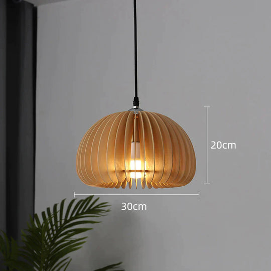 Retro Pumpkin Basswood Chandelier Atmosphere Lamp Copper / Dia30Cm No Light Source Pendant