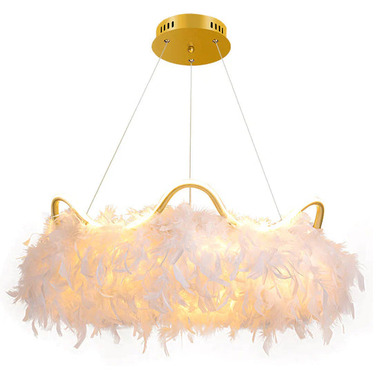 Warm Romantic Creative Crown Feather Lamp Pendant