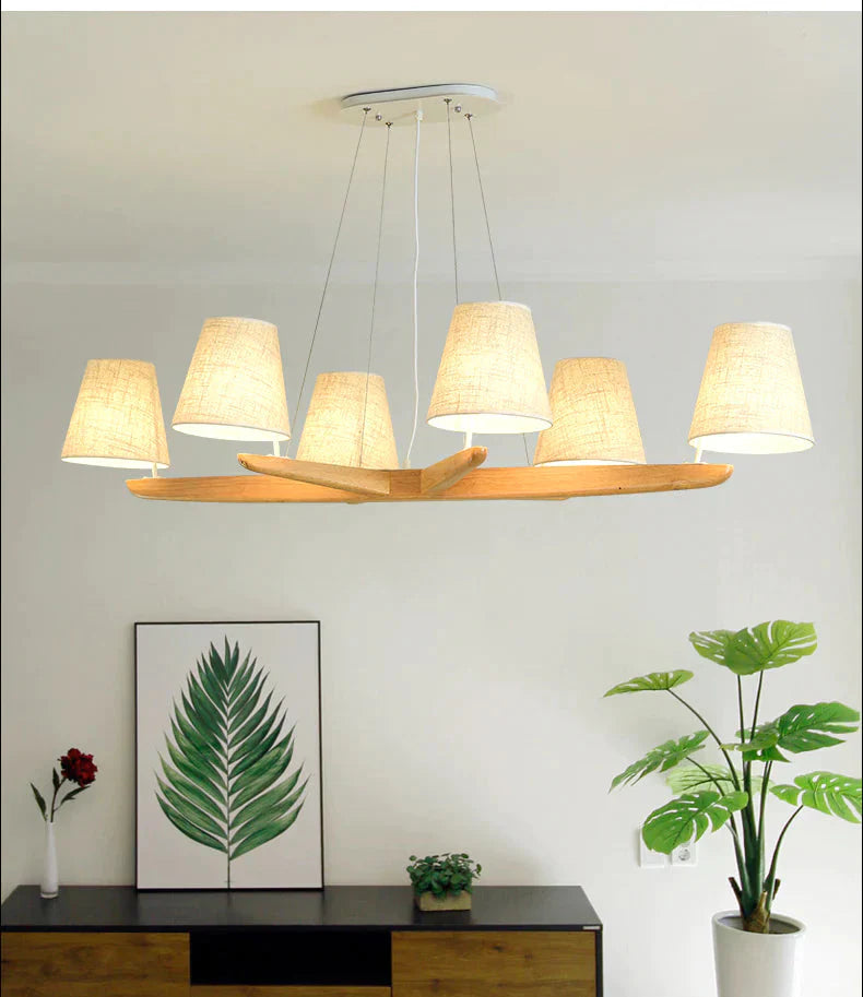 Modern Simple Bar Restaurant Study Creative Dining Table Log Solid Wood Lamps Nordic Style