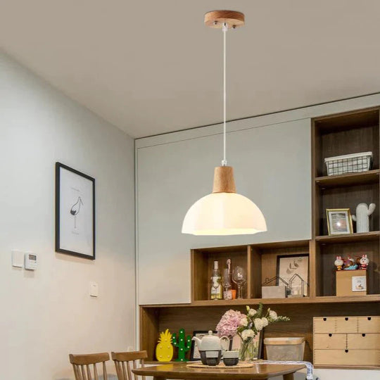 Nordic Restaurant Small Chandelier Solid Wood Creative Personality Single Head Three Bedside Bar