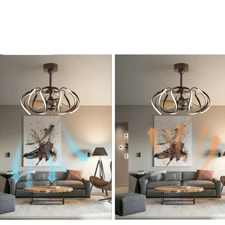 Simple Invisible Ceiling Fan Lamp Bedroom Dining Room With Electric Chandelier Integrated Pendant