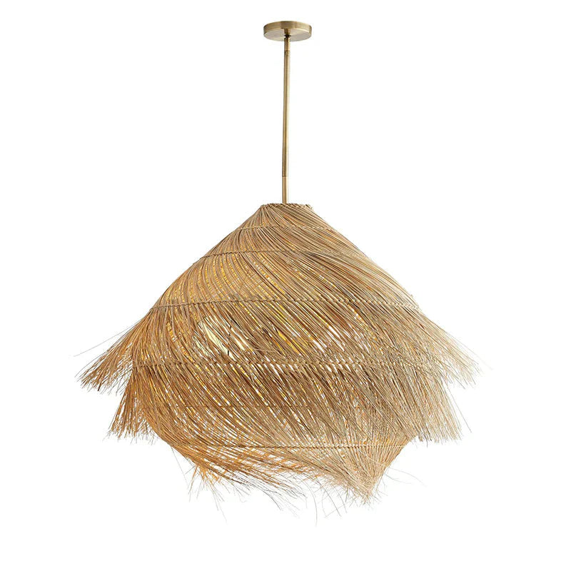 Rattan Art Chandelier Living Room Retro Hand Woven Lamps Pendant