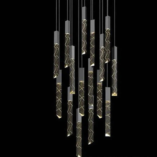 Staircase Chandelier Light Luxury Nordic Strip Restaurant Bar Living Room Empty Thermocline Rotary