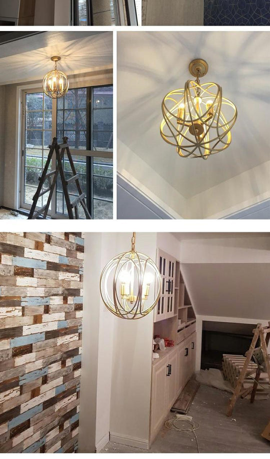 Chandelier Gold Balcony Corridor Lamp Pendant