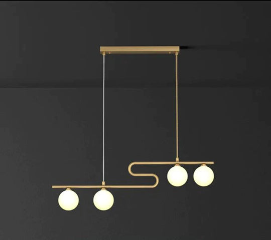 All Copper Nordic Personalized Creative Chandelier Household Meal Color / 4 Heads Trichromatic