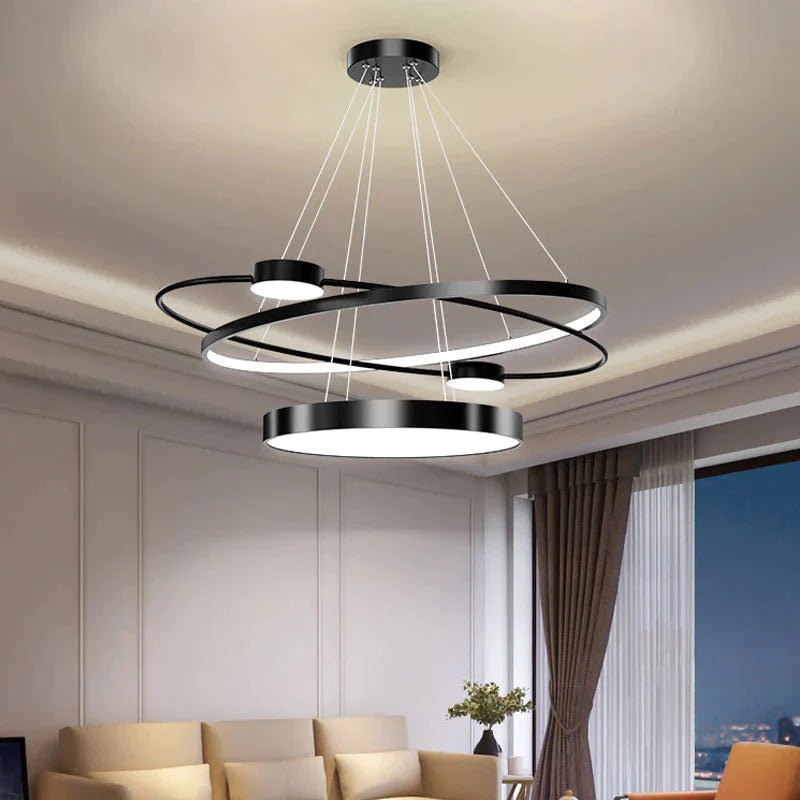 Modern Simple Restaurant Light Luxury Creative Dining Room Crystal Hanging Lamps Black - A /