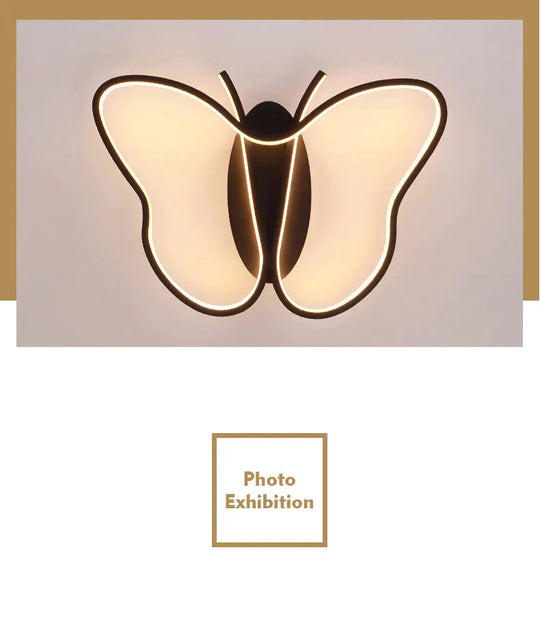 Post Modern Simple Ceiling Lamp Creative Butterfly Bedroom Study Led
