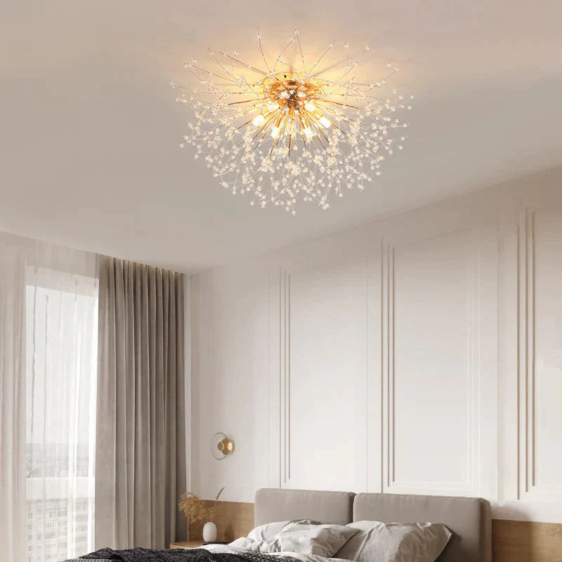 Bedroom Crystal Ceiling Lamp Dandelion Romantic Creative