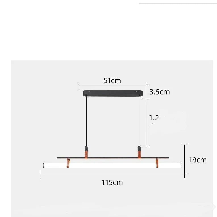 Nordic Simple Restaurant Lamp Living Room Cafe Chandelier Office Desk Bar Acrylic Led Strip Black /