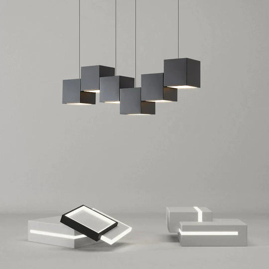 Simple Modern Bar Table Lamp Office Chandelier Designer Creative Geometric Dining Room Pendant