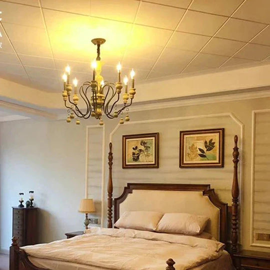 Nordic Country Retro Chandelier Nostalgic Living Room Restaurant Light In The Bedroom Wrought Iron