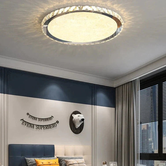 Bedroom Lamp Round Simple Modern Living Room New Light Luxury Romantic Household Led Crystal Ceiling