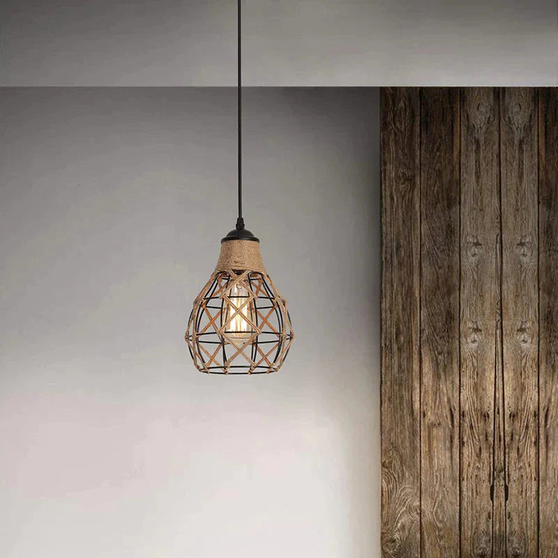 Vintage Hemp Rope Woven Chandelier Pendant