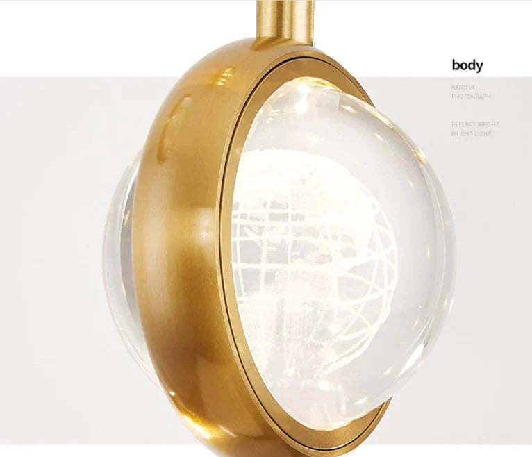 Light Luxury Duplex Villa Crystal Ball Long - Line Chandeliers Pendant