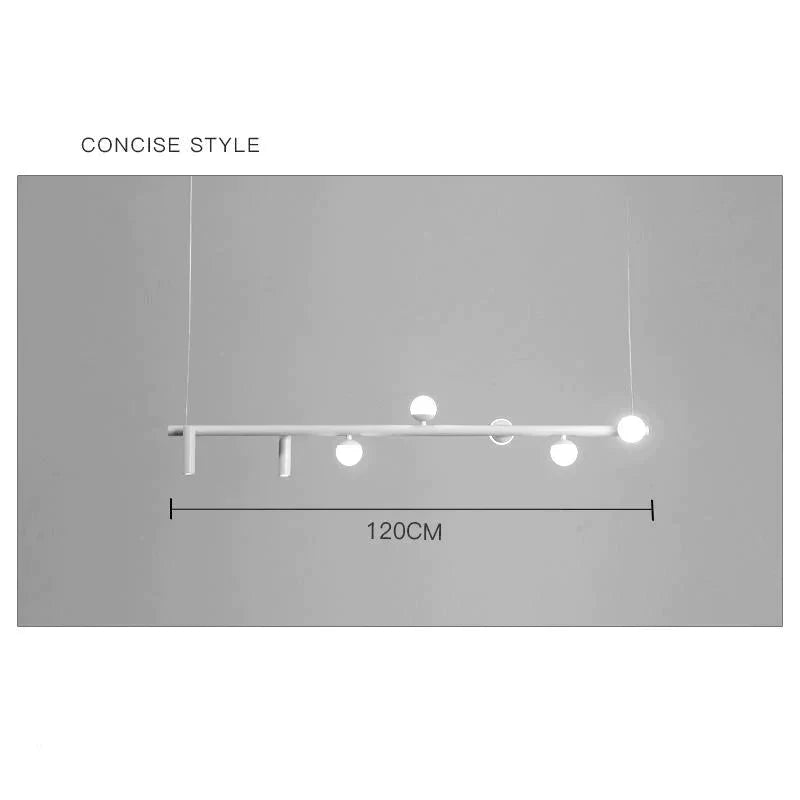 Simple Chandelier Led Dining Room Lamp Modern Nordic Living Studio Designer Bar White / 7 Heads