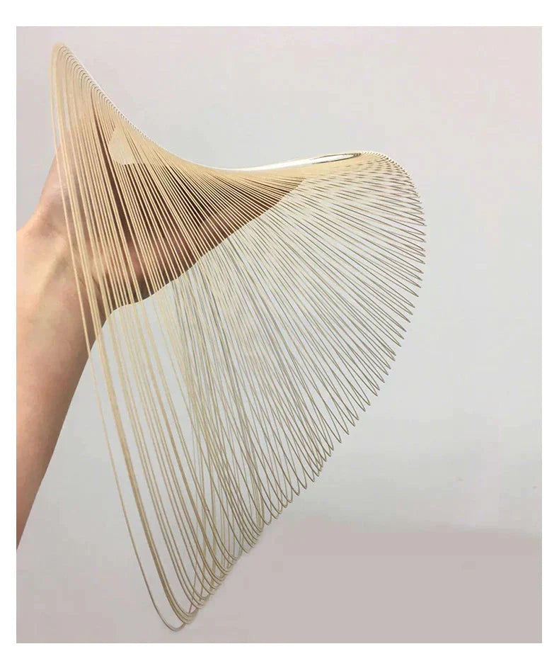 Simple Suspension Hollow Wooden Birch Chandelier Pendant