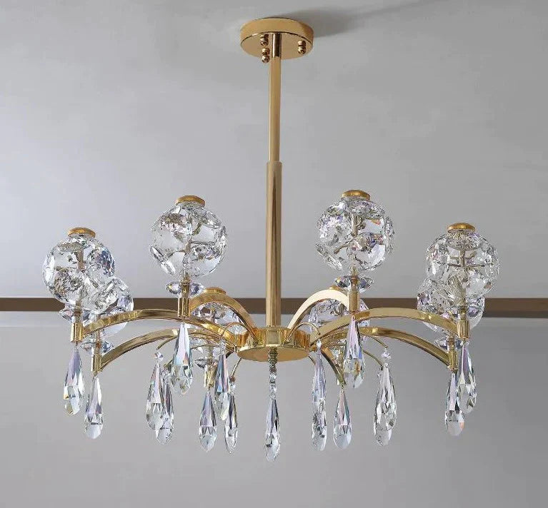 Iron Crystal Chandelier Living Room Study Lamp New Postmodern Bedroom Pendant