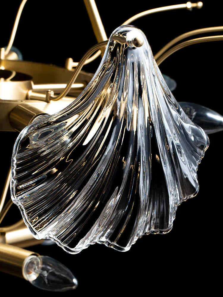 All Copper American Shell Bedroom Chandelier Glass Pendant