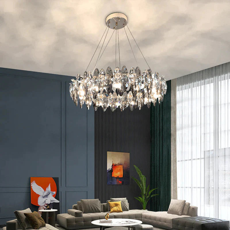 Luxury Crystal Chandelier Living Room Lamps Upscale Modern Pendant