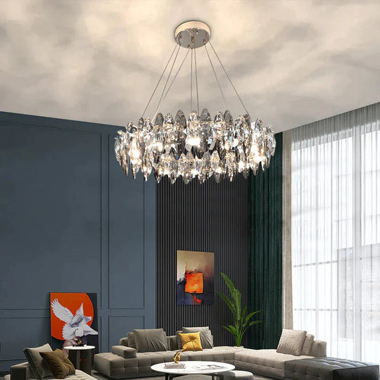 Luxury Crystal Chandelier Living Room Lamps Upscale Modern Pendant