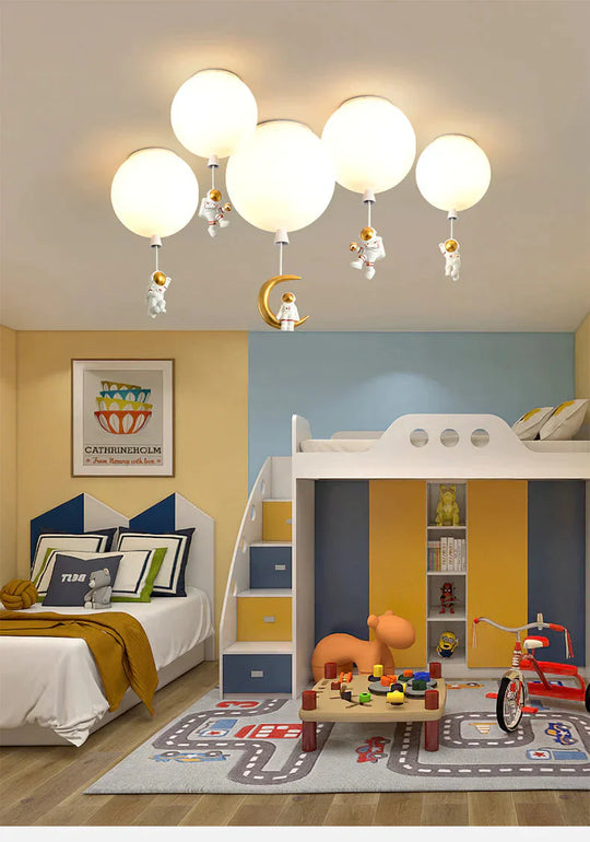 Creative Astronaut Children’s Room Lamp Bedroom Ceiling