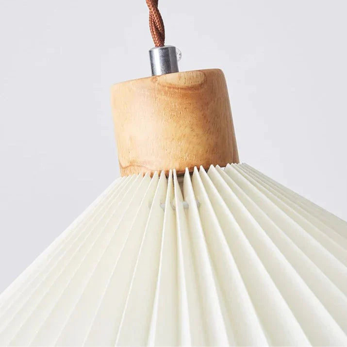 Nordic Pleated Bedside Chandelier Solid Wood Household Bedroom Dining Room B&amp;B Minimalist Creative