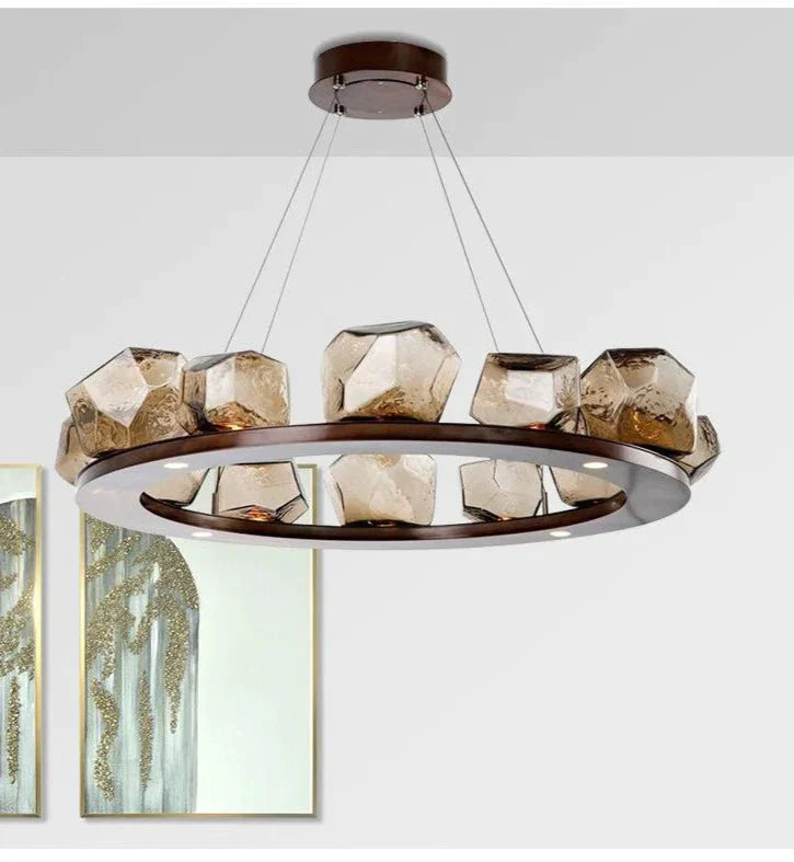 Nordic Creative Living Room Chandelier Modern Minimalist Shaped Glass Pendant