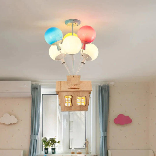 Balloon Creative Dream Cartoon Flying House Ceiling Lamp