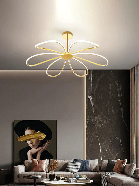 Petal Shaped Chandelier Simple Suction And Hanging Dual - Purpose New Led Bedroom Lamp / Tri -