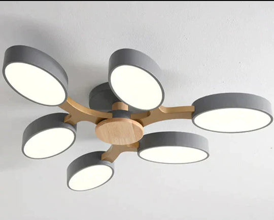 Solid Wood Living Room Ceiling Lamp Led Modern Simple Household Restaurant Lighting Hall Bedroom