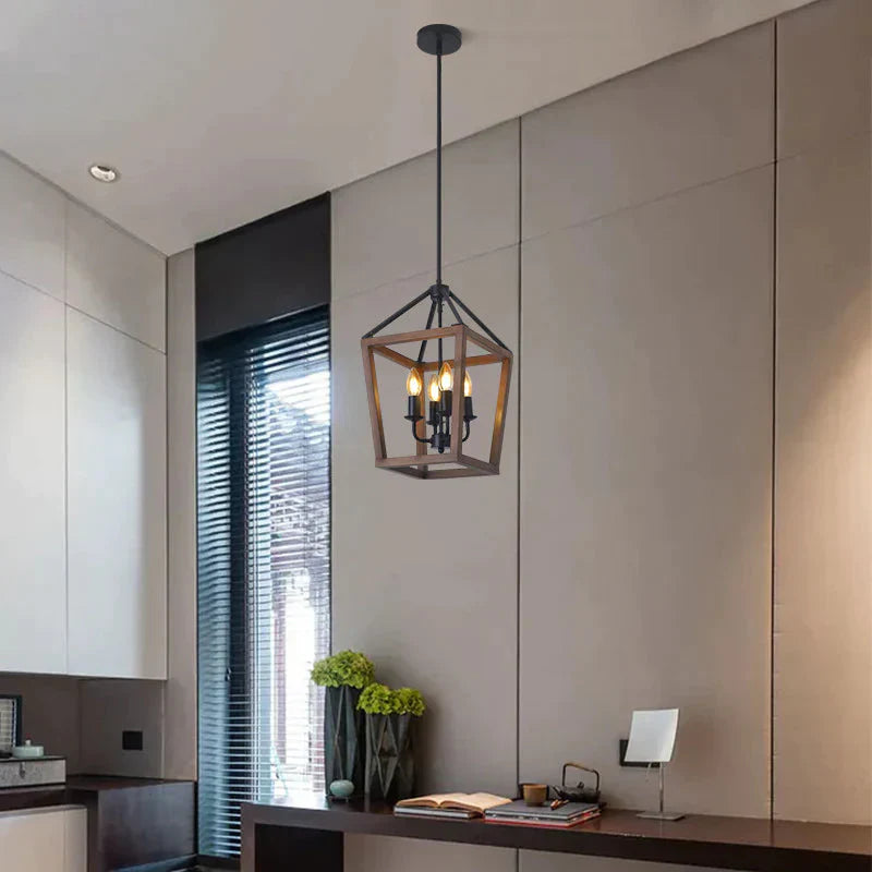 American Retro Four - Headed Iron Chandelier Pendant