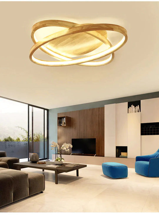 Ceiling Lamp Modern Japanese Simple Bedroom Led Creative Warm Atmosphere Wooden Living Room