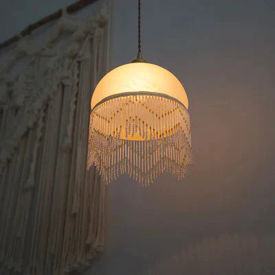 Copper Tassel Chandelier Pastoral Room Bedroom Bedside Lamp Bar Aisle Pendant