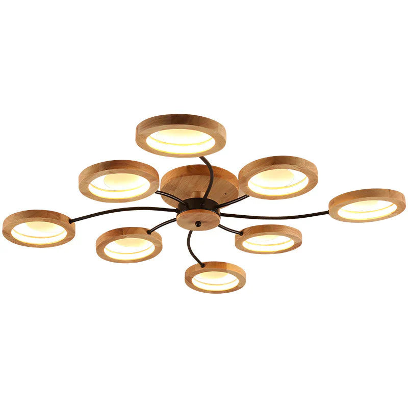 Simple Modern Atmosphere Solid Wood Ceiling Lamp Creative Bedroom Net Red Led Nordic Living Room