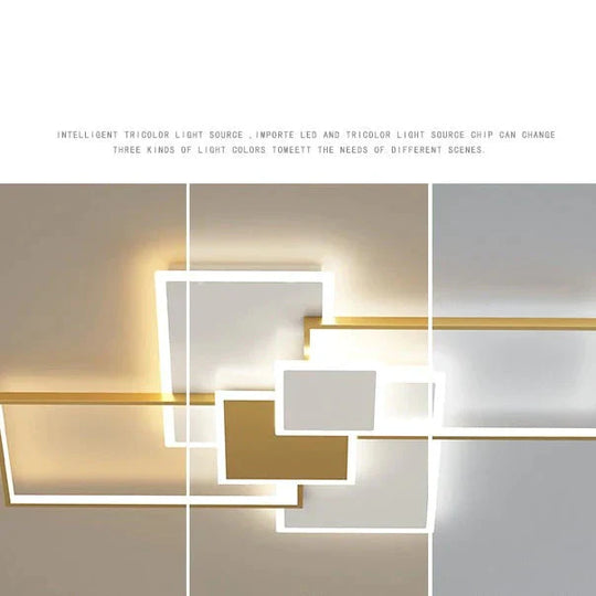 Rectangular Living Room Ceiling Lamp Nordic Simple Personality Bedroom Creative Modern Restaurant